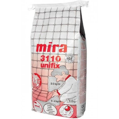 Еластичний клей для плитки білий MIRA 3110 Unifix (Миру), 25кг