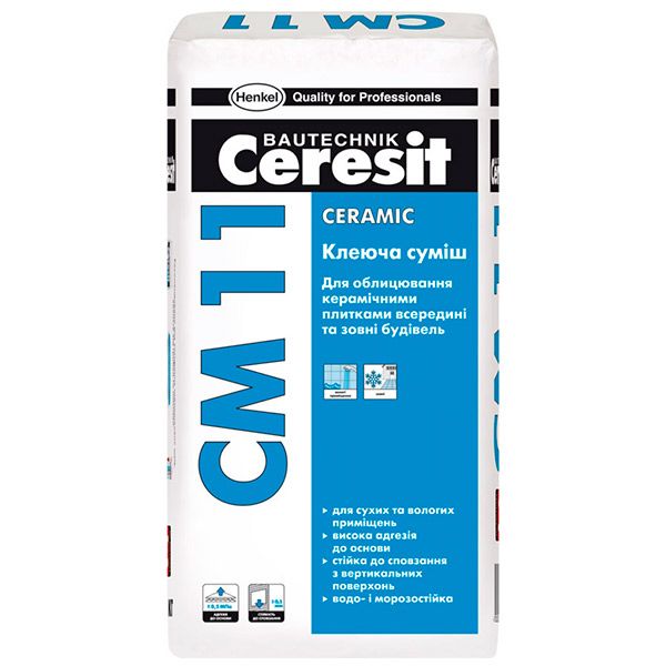 Клей для плитки, 25кг CERESIT СМ-11 (Церезіт СМ-11)