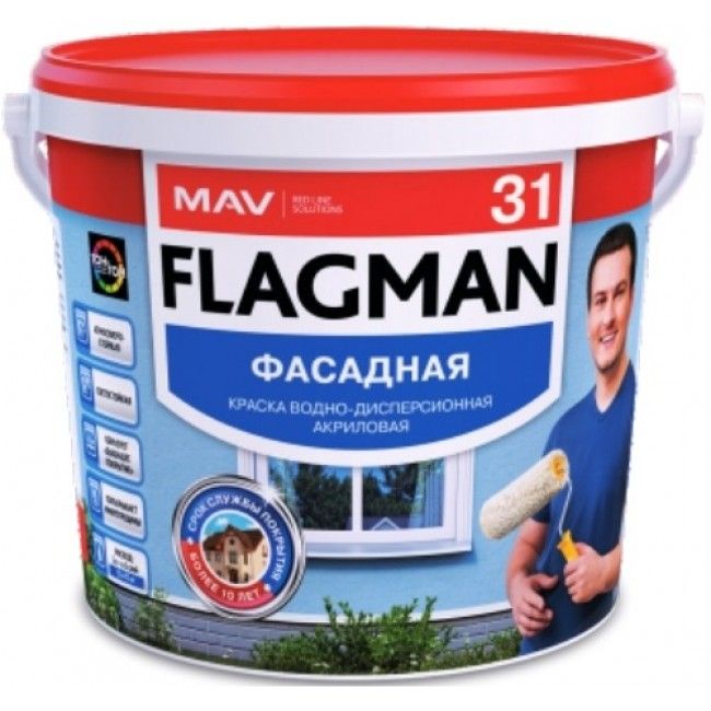 Фарба фасадна, 5л (7,0 кг), MAV FLAGMAN 31 (МАВ ФЛАГМАН 31)