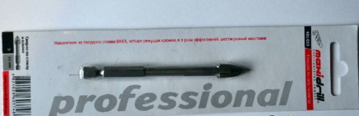 Свердло для плитки та скла з шестигранним хвостовиком та 4 гранями 401-004, Maxidrill (Максидрил)