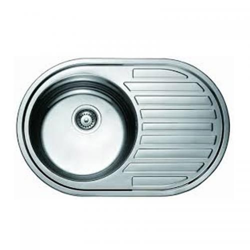 Мийка врізна кругла з полицею 7108 Satin (77 х 50 см), ТМ Cristal (Кристал)