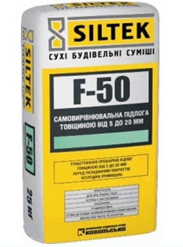 Самовирівнююча підлога F-50 товщиною від 2 до 40 мм (25 кг), Siltek (Сілтек)