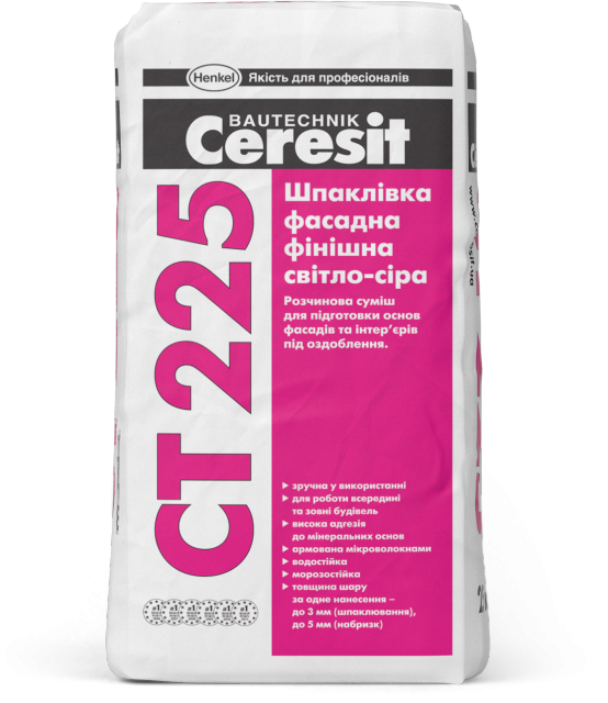 Шпаклівка фасадна фінішна біла, 25кг CERESIT CT-225 (Церезіт CT-225)