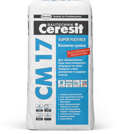 Клеюча суміш, 25кг CERESIT СМ-17 (Церезіт СМ-17)